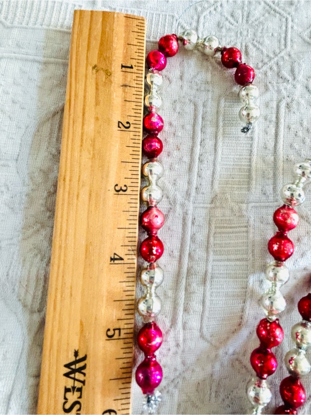 🎄 Vintage repurposed mercury glass bead candy cane holiday Christmas ornaments - Picture 4 of 6